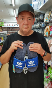 Johnny Vegas on holiday with his son