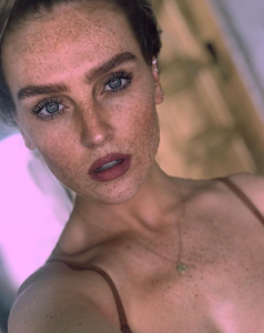 Perrie Edwards showing freckles