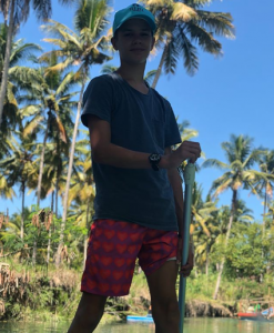 Romeo Beckham on family holiday
