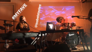 Isobel Steele singing on Danny Miller's Insta