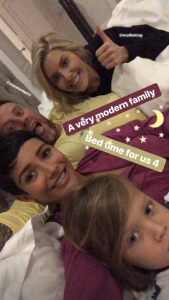 Frankie Bridge with husband, son and friend Mollie King
