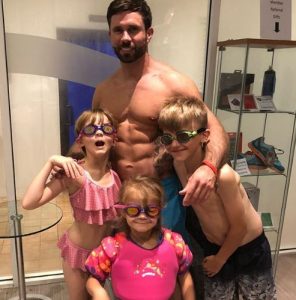 Kerry Katona's boyfriend Ryan Mahoney with the children
