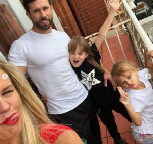 Kerry Katona's boyfriend Ryan Mahoney with the children