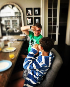 Ben Shephard and his son doing the dele challenge