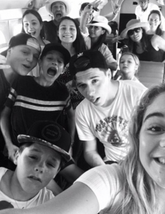 The Beckham family and Ramsay family pictured in 2016