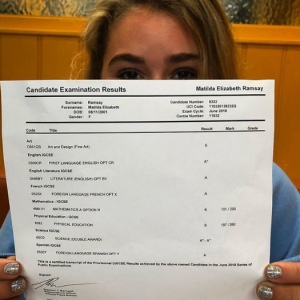Gordon Ramsay's daughter Tilly and her GCSE results
