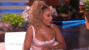 Mel B appearing on the Ellen DeGeneres Show