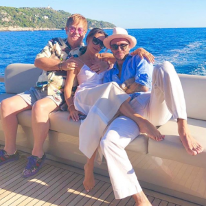 David Beckham, Elton John and Victoria B on holiday