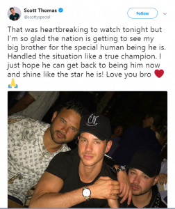 Scott Thomas, brother of Celebrity Big Brother star Ryan takes to Twitter to reveal his heartbreak at Ryan's treatment in the house 