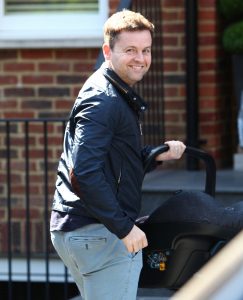 Declan Donnelly and his wife Ali Astall arrive home with their new baby girl