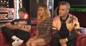 Robbie Williams, wife Ayda Field and Louis Tomlinson on Lorraine