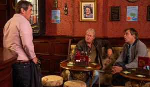 Jim and Steve McDonald with Johnny Connor in Coronation Street