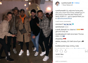 Ryan Thomas at welcome home bash