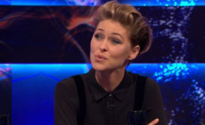 Emma Willis looks emotional while talking about the last series of Big Brother 
