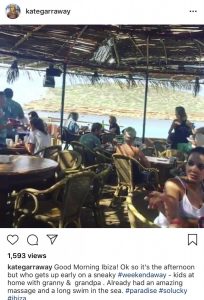 Kate Garraway shares a video from her weekend break on Ibiza 