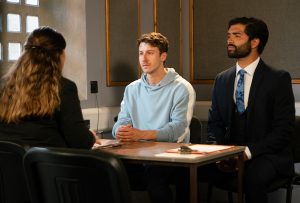 Imran and Ryan at the police station in Coronation Street 
