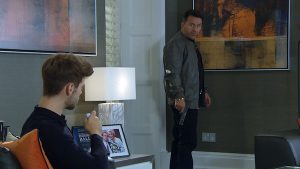 Joe Tate and Connor in Emmerdale