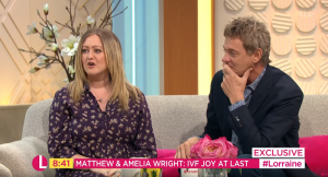 Matthew Wright and his wife on Lorraine