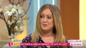 Matthew Wright's wife on Lorraine