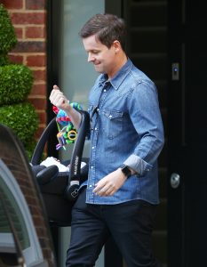 Declan Donnelly and Ali Astall leave home with baby Isla