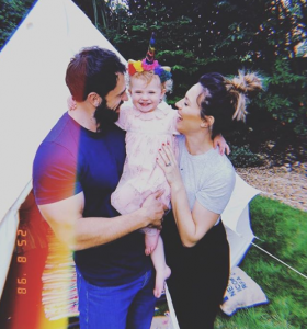 Kelvin Fletcher, fiance and daughter