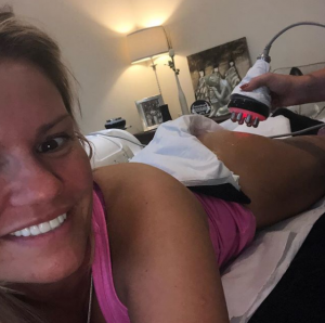 Kerry Katona undergoing a non-surgical bum lift