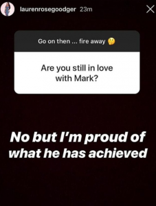 Lauren Goodger's comment on Mark Wright