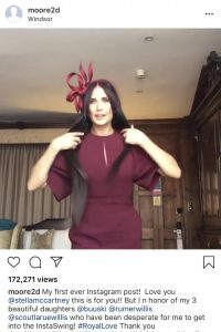 Demi Moore takes to Instgram to thank Stella McCartney for the dress she wore to Eugenie's wedding 