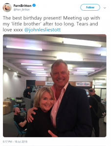 Fern Britton and John Leslie celebrate her birthday 