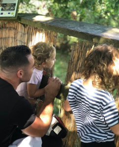 Kieran Hayler with son Jett and daughter Bunny