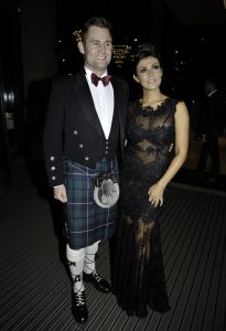 Kym Marsh and her boyfriend Scott Ratcliffe are among the guests arriving at the Emerald charity ball at Hilton Hotel in Manchester, UK.