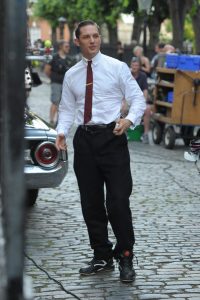 Tom Hardy shoots scenes for his latest film, 'Legend,