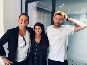 Joe Swash, Scarlett Moffatt and Joel Dommett