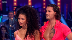 Vick Hope was not happy with judges decisions (Credit: BBC iPlayer)
