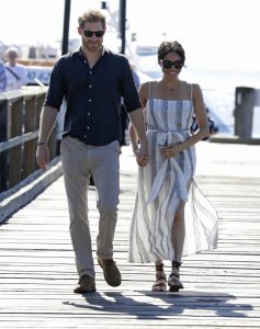 (credit: Kirsty Wigglesworth - Pool/Getty Images) Meghan, Duchess of Sussex and Prince Harry, Duke of Sussex walk along Kingfisher Bay Jetty during a visit to Fraser Island on October 22, 2018 on Fraser Island, Australia. The Duke and Duchess of Sussex are on their official 16-day Autumn tour visiting cities in Australia, Fiji, Tonga and New Zealand. (Photo by Kirsty Wigglesworth - Pool/Getty Images)