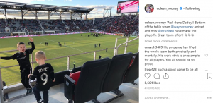 Coleen Rooney's sons celebrating dad's match