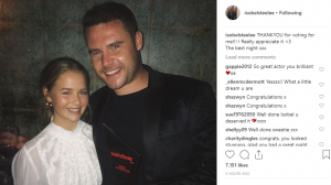 Isobel Steele and Danny Miller at the Inside Soap Awards