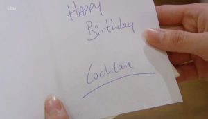 Birthday card from Lachlan