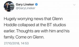 Gary Lineker comments on Glenn Hoddle's hospitalisation 
