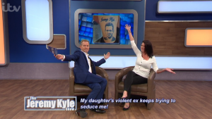 Jeremy Kyle guest reveals tattoo of him on her leg