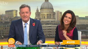 Piers Morgan and Susanna Reid on GMB