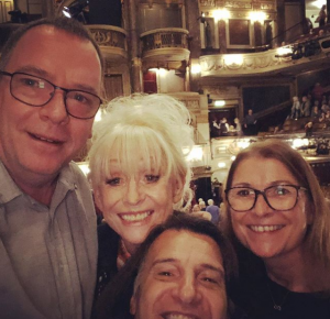 Adam Woodyatt, Barbara Windsor, her husband Scott and Adam's wife Beverley at the theatre