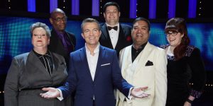 Paul Sinha with his The Chase co-stars (Credit: ITV)