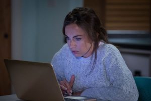 Ruby reads horrible online comments about the rape (Credit: BBC)