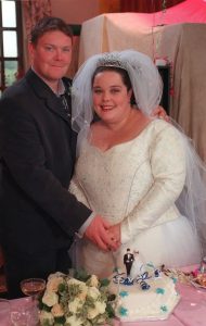Paddy and Mandy on their wedding day