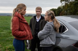 Leanna, Noah and Amelia in Emmerdale