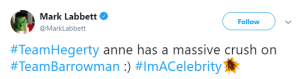 Mark Labbett tweet about Anne Hegerty