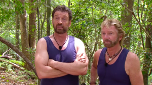 I'm a celeb's Nick Knowles and Noel Edmonds (Credit: ITV)
