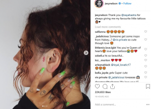 Jesy showed off the other inking
