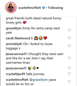 Scarlett replied to a fan's suggestion on Instagram